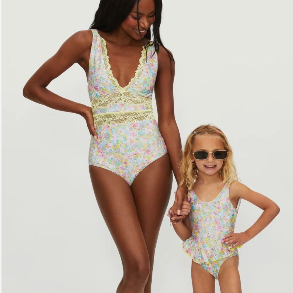 Beach Riot Floral Lace One Piece